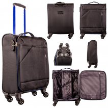 7004 BLACK/NAVY CABIN SIZE 21'' TRAVEL TROLLEY SUITCASE