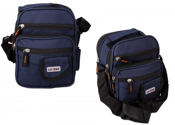 2572 Unisex Polyester Bag wth 6 Zips & 4 Pkts BLUE