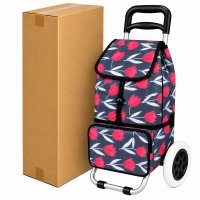 ST-02 Box Of 10 Black Flower 2 Wheeler Trolley (New) ST-02 Box Of 10 Black Flower 2 Wheeler Trolley (New)