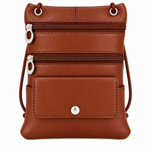 905 Dark Brown Leather/Pu Crossbag (New)