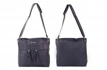 JBFB310 NAVY PU HANDBAG 3 ZIPS CAMEL