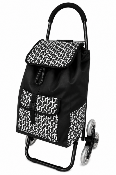 6953 Black with White Prism Print 6 Wheels Stair Climber