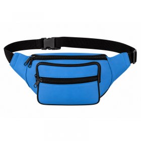 BB-03 Blue Leather Bumbag W/4 Zips (New)