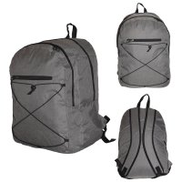 BP-121 GREY BACKPACK WITH MULTIPLE POCKETS