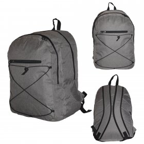 BP-121 GREY BACKPACK WITH MULTIPLE POCKETS