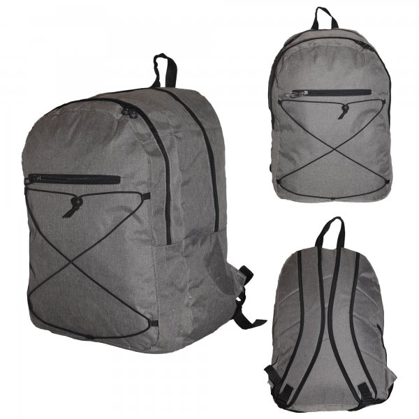 BP-121 GREY BACKPACK WITH MULTIPLE POCKETS