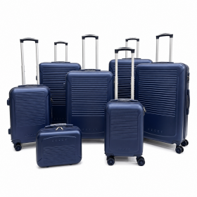 T-HC-716 SET OF 7 Navy Premium Hard Shell Suitcases