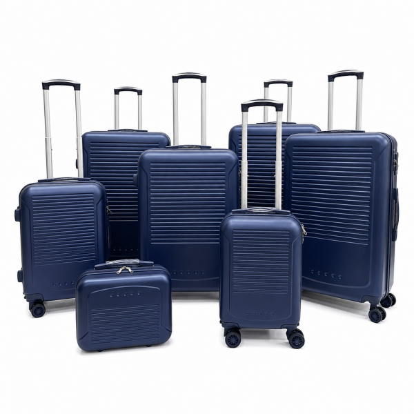 T-HC-716 SET OF 7 Navy Premium Hard Shell Suitcases