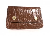 BROWN GRAINED LEATHER TOBACCO POUCH