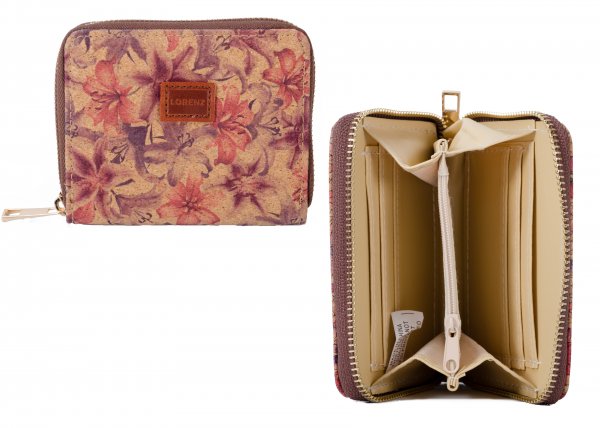 7202 RFID Lillies Zip Round Purse