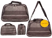 HYB-0005 GREY STRIPE CABIN-SIZE TRAVEL FLIGHT BAG