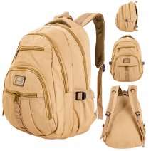 EA-CA45222 KHAKI CANVAS BACKPACK