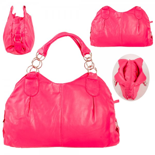 JBHB2369 PINK PU W/SHOULDER STRAP FASHION BAG