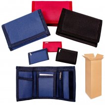 8008 ASSORTED BOX OF 12 NYLON SPORTS WALLET PURSES