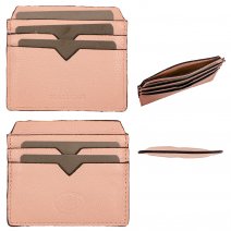 0585 NUDE PEBBLE LEATHER RFID CARD CASE