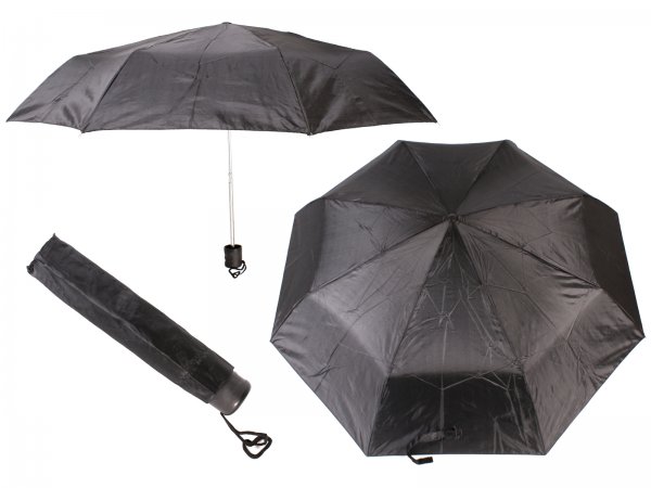 2800 BLACK Ladies Plain Folding Compact Umbrella