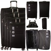 T-SC-04 BLACK TRAVEL TROLLEY SUITCASE SET OF 4
