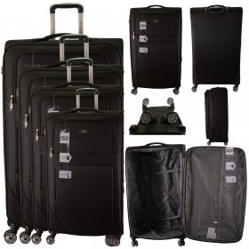 T-SC-04 BLACK TRAVEL TROLLEY SUITCASE SET OF 4