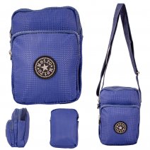 LL-222 NAVY RND X-BODY BAG WITH ADJUSTABLE STRAP