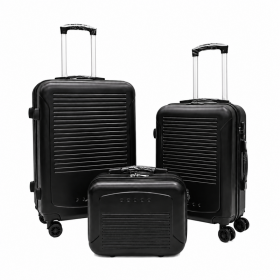 T-HC-716 SET OF 3 Black Premium Hard Shell Suitcases