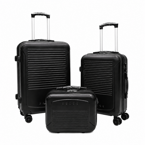 T-HC-716 SET OF 3 Black Premium Hard Shell Suitcases