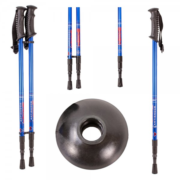 2890-PAIR NAVY ANTI-SHOCK TREKKING POLES