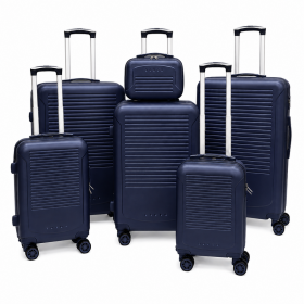 T-HC-716 SET OF 6 Navy Premium Hard Shell Suitcases