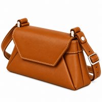 RL 666 Tan Leather Bag With Popper Flap (New) RL 666 Tan Leather Bag With Popper Flap (New)