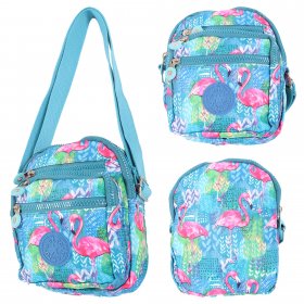 LL-224F TEAL FLAMINGO SHOULDER BAG