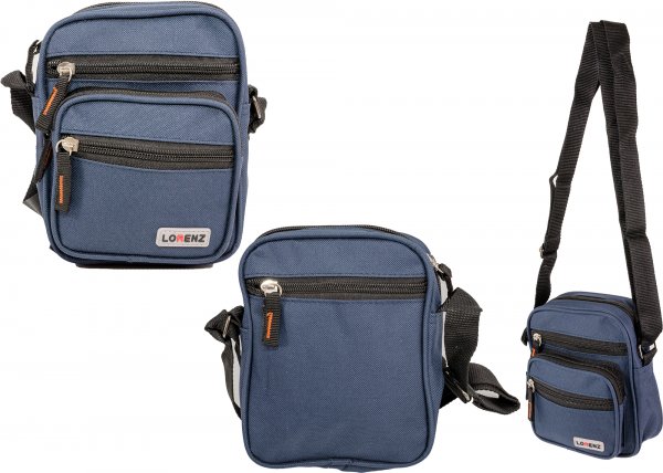 2570 NAVY Small Unisex Polyester Bag With 5 Zips