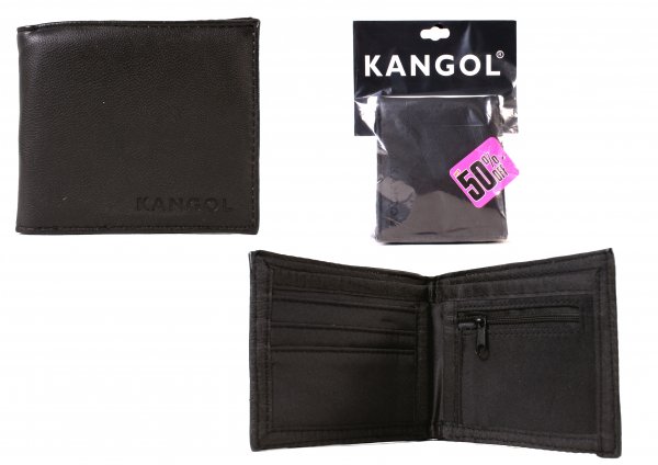 KANGOL EMBOSS WALLET BLACK