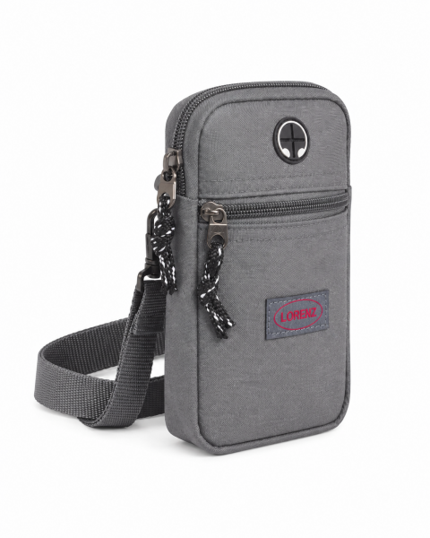 2518 Grey Compact Top Zip X-Body Bag
