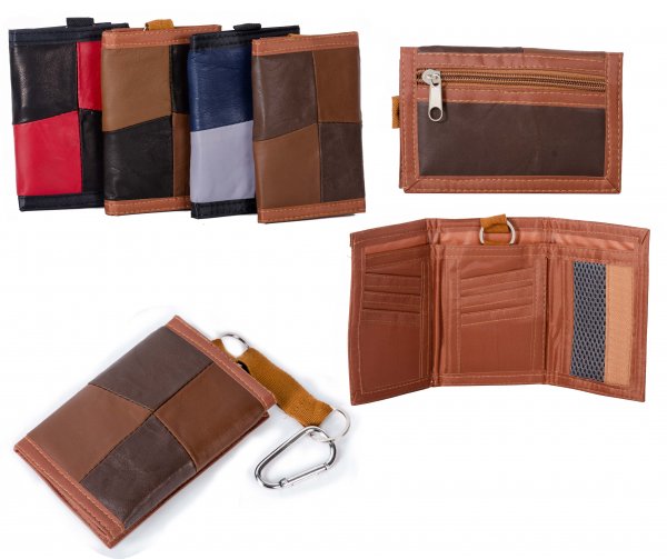 1895 BROWN MULTI S.NAPPA TRIFOLD WALLET WT ZIP AND BELT HOOK