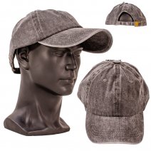 8765 GREY UNISEX 58CM BASEBALL CAP IN A WASHED DENIM FINISH