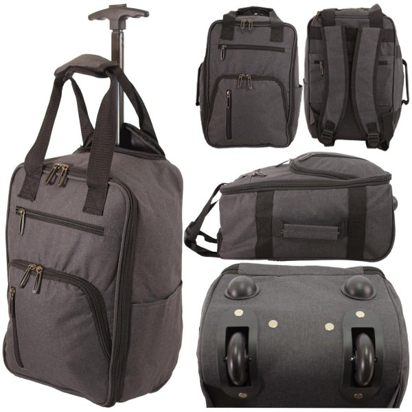 TR-R-002 GREY WHEELED RYANAIR UNDERSEAT CABIN BAG