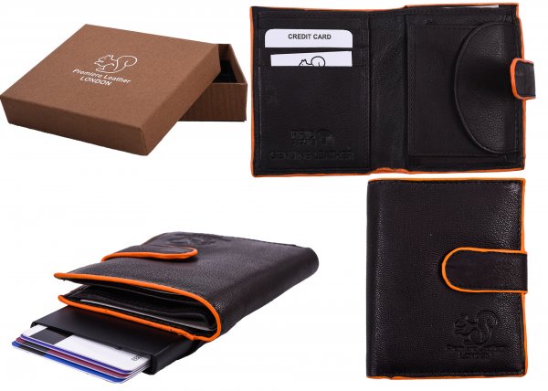 RL 9009 RFID C-SECURE CASE WALLET BROWN ORANGE