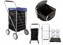 6963/S BLACK WITH PALM TREES FOUR WHEEL TROLLEY
