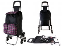 6960 SUMMER CHECKED PURPLE 6 Wheel StairClimber Shopping Trolley