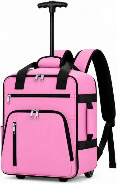 TR-E-TA-002 Pink Underseat Travel Trolley Bag
