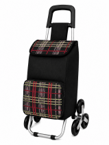 6960/S RED CHECK 6 WHEEL STAIR CLIMBER SHOPPING TROLLEY