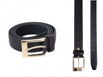 2737BLACK 1.25” Lthr Grn Belt w Gilt Bckl XL