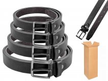 2707 BLACK 1'' ALL SIZE BELT WITH NICKLE BUCKLE BOX OF 12