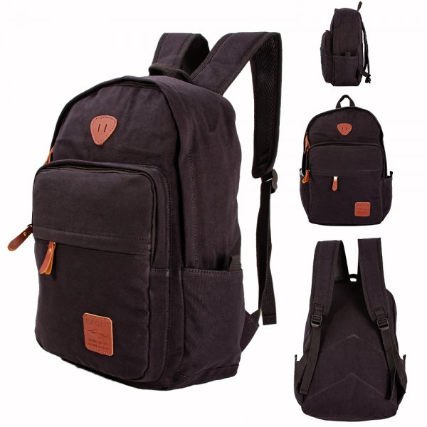 EA-CA45223 BLACK CANVAS BACKPACK