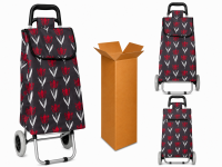 LL-ST05 RED WHITE FLOWER 2 WHEEL SHOPPING TROLLEY BOX OF 10 LL-ST05 RED WHITE FLOWER 2 WHEEL SHOPPING TROLLEY BOX OF 10