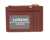 7296 Brown Lorenz Leather Zip Card Holder 7296 Brown Lorenz Leather Zip Card Holder