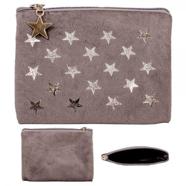 CP01 GREY STAR PRINT MINI PURSE