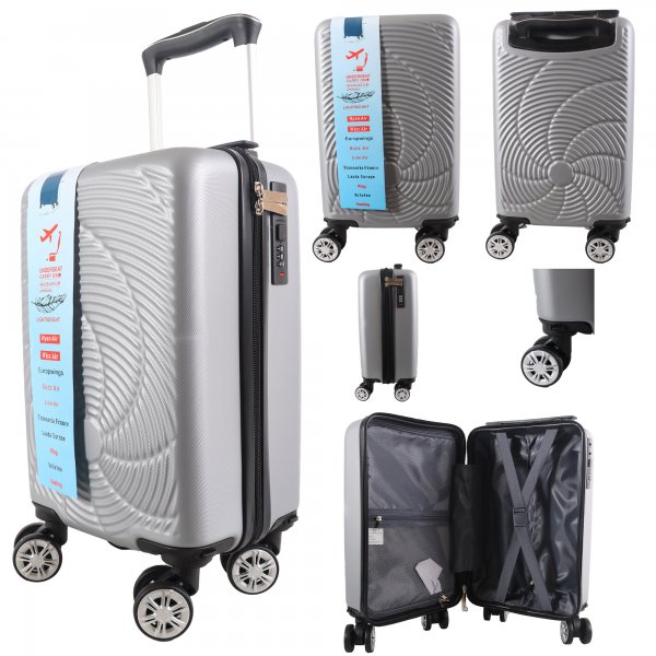 T-HC-US-1633 SILVER RYAN AIR CABIN-SIZED TROLLEY SUITCASE