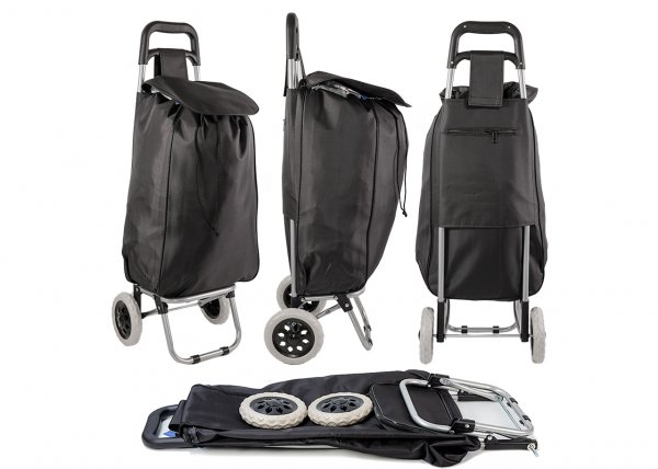 ST-08-B BLACK 2 WHEEL SHOPPING TROLLEY