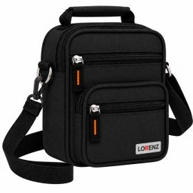 2571 Black Unisex Polyester Bag, 5 Zips & Belt Loop (New)