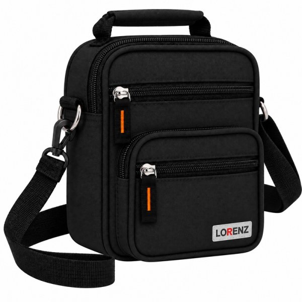 2571 Black Unisex Polyester Bag, 5 Zips & Belt Loop (New)